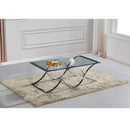 Gordon Tempered Glass Top Stainless Steel Base Coffee Table Silver - Quality Rugs and Furniture