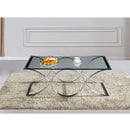 Gordon Tempered Glass Top Stainless Steel Base Coffee Table Silver - Quality Rugs and Furniture