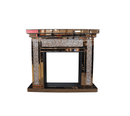 Hl01 Fireplace Console Hallway Table Wooden Frame Decorative Tempered Glass Top Gold - Quality Rugs and Furniture