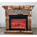 Hl01 Fireplace Console Hallway Table Wooden Frame Decorative Tempered Glass Top Gold - Quality Rugs and Furniture