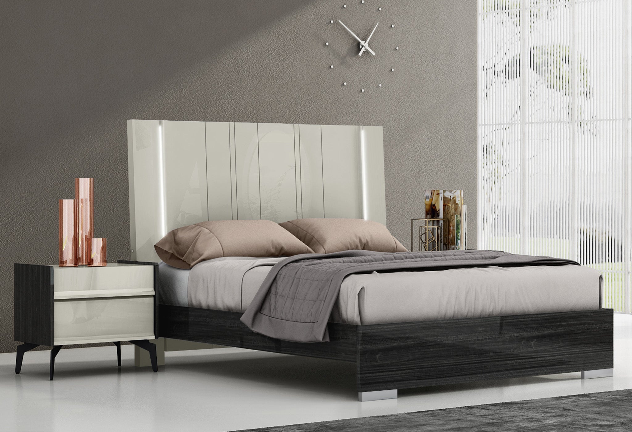 James Bedroom Suite Luxury Modern Grey - Quality Rugs and Furniture