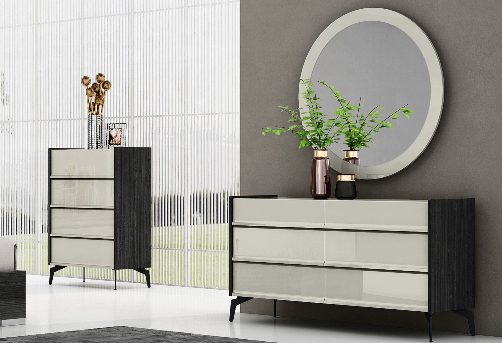 James Bedroom Suite Luxury Modern Grey - Quality Rugs and Furniture