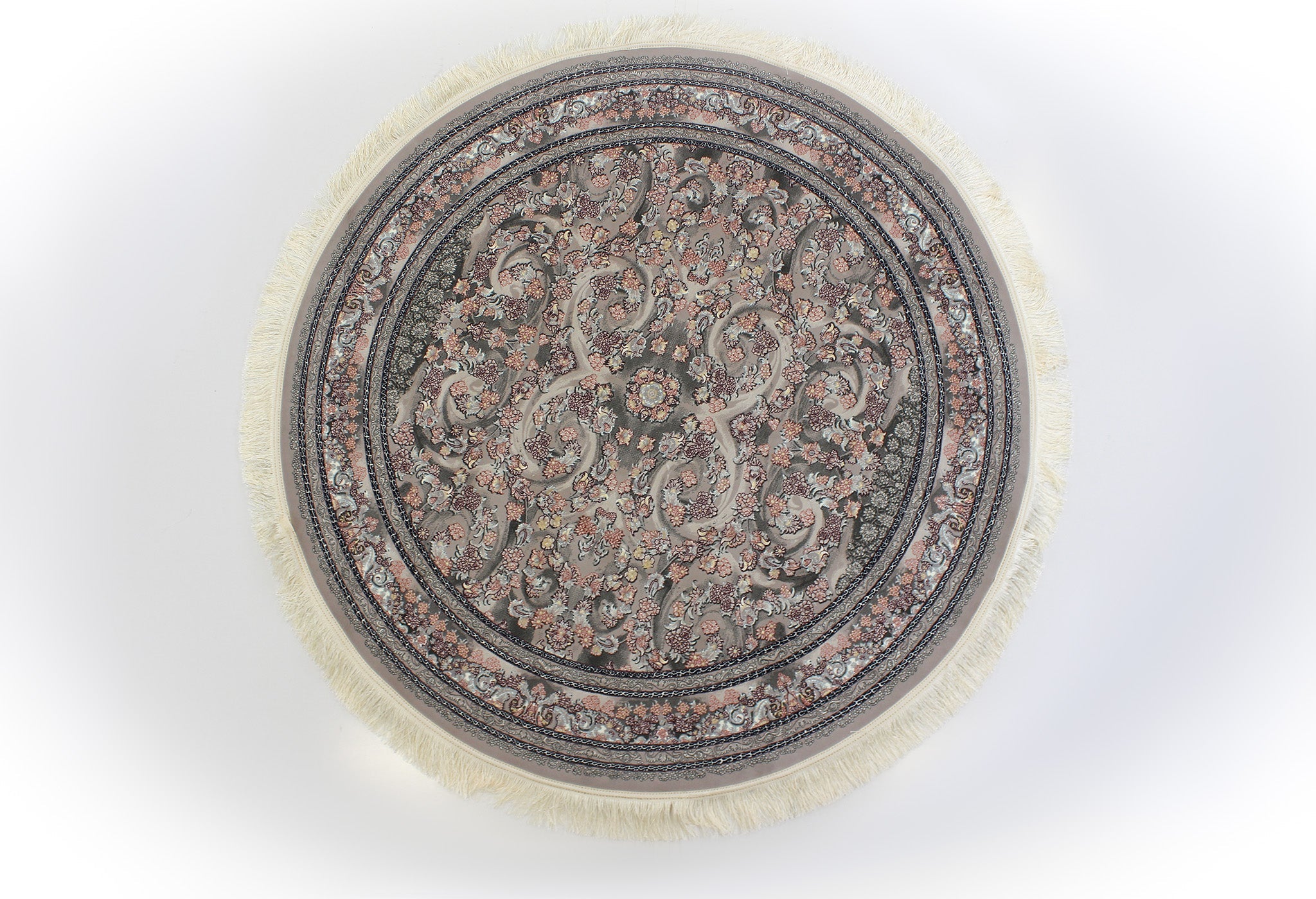 Jasmine 3179 Silver Traditional Round Rug - Quality Rugs and Furniture