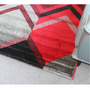 Jasmine Fe391 Red Dark Grey Modern Rug - Quality Rugs and Furniture