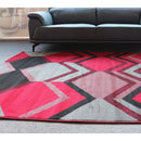 Jasmine Fe391 Red Dark Grey Modern Rug - Quality Rugs and Furniture