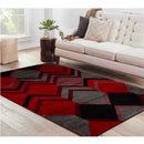 Jasmine Fe391 Red Dark Grey Modern Rug - Quality Rugs and Furniture
