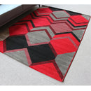 Jasmine Fe391 Red Dark Grey Modern Rug - Quality Rugs and Furniture