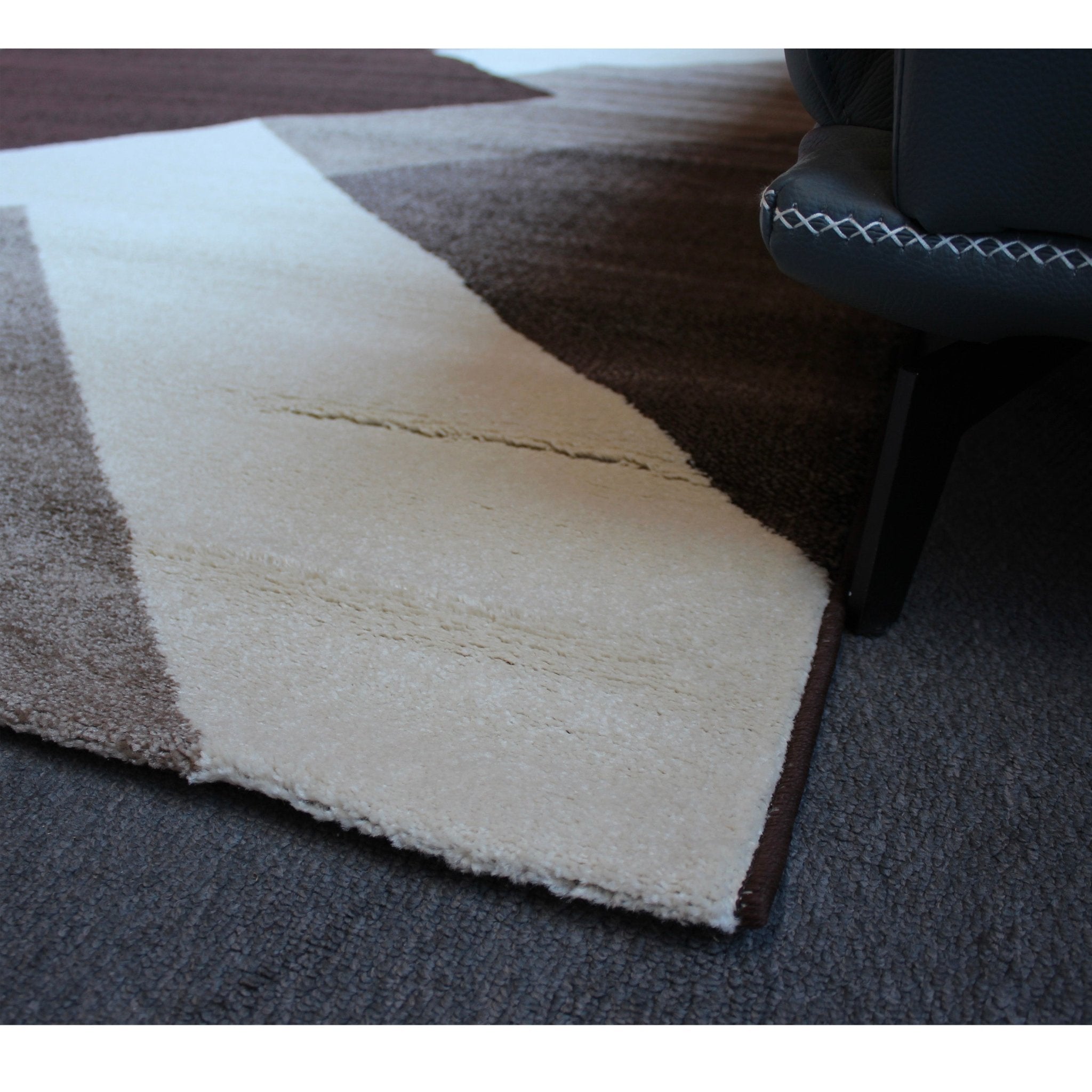 Jasmine FE394 Brown Dark Beige Modern Rug - Quality Rugs and Furniture