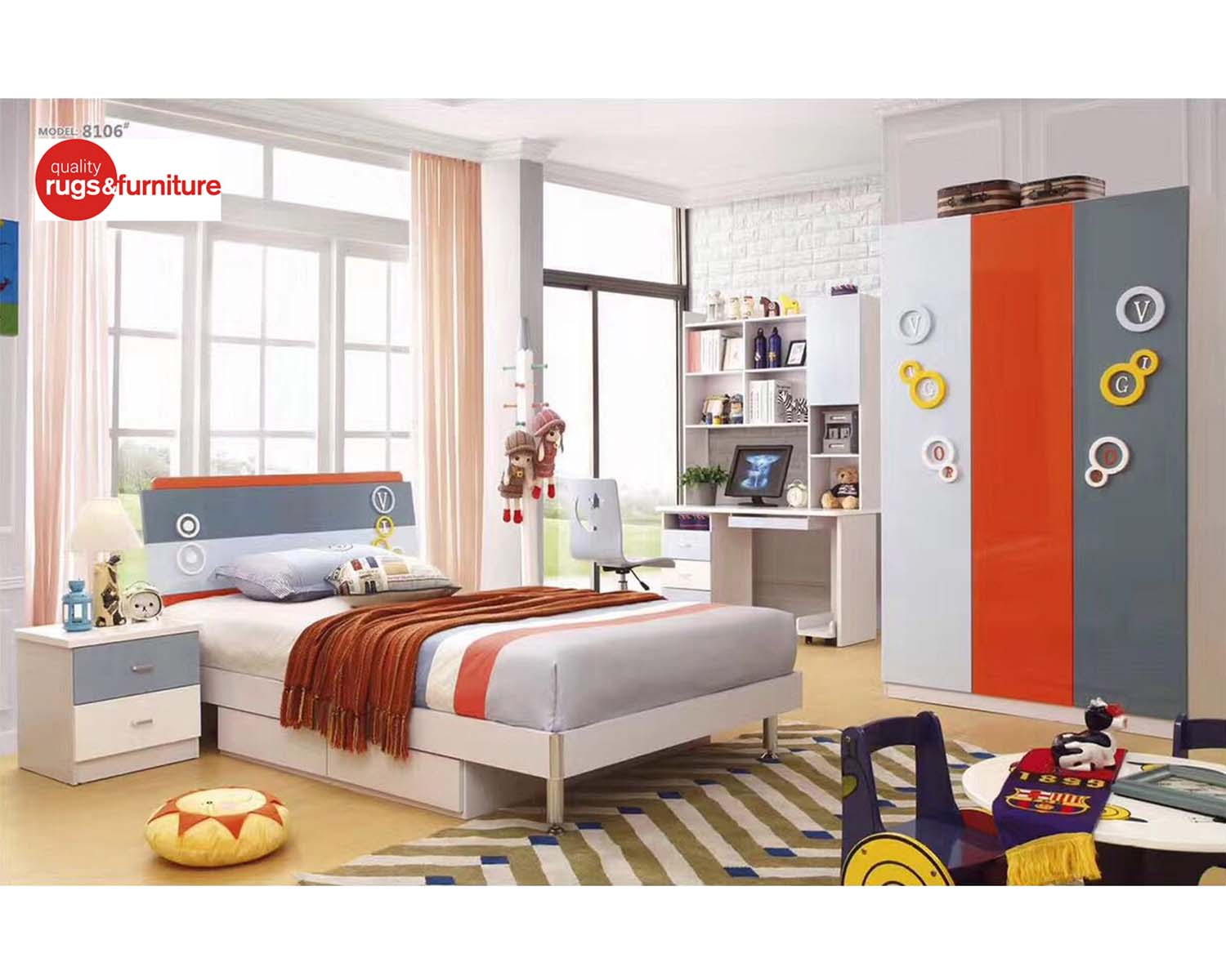 Joy Single Bedroom Suite Luxury Modern Light Blue - Quality Rugs and Furniture