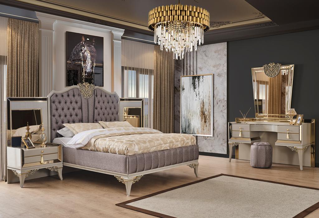 Kumsal Art Deco Bed Modern Mid Century Chesterfield - Quality Rugs and Furniture