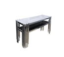 Kylie Console Hallway Table Stainless Steel Base Marble Top Silver - Quality Rugs and Furniture