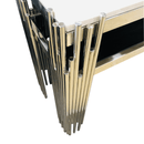 Kylie Console Hallway Table Stainless Steel Base Marble Top Silver - Quality Rugs and Furniture