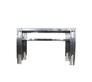 Kylie Console Hallway Table Stainless Steel Base Marble Top Silver - Quality Rugs and Furniture