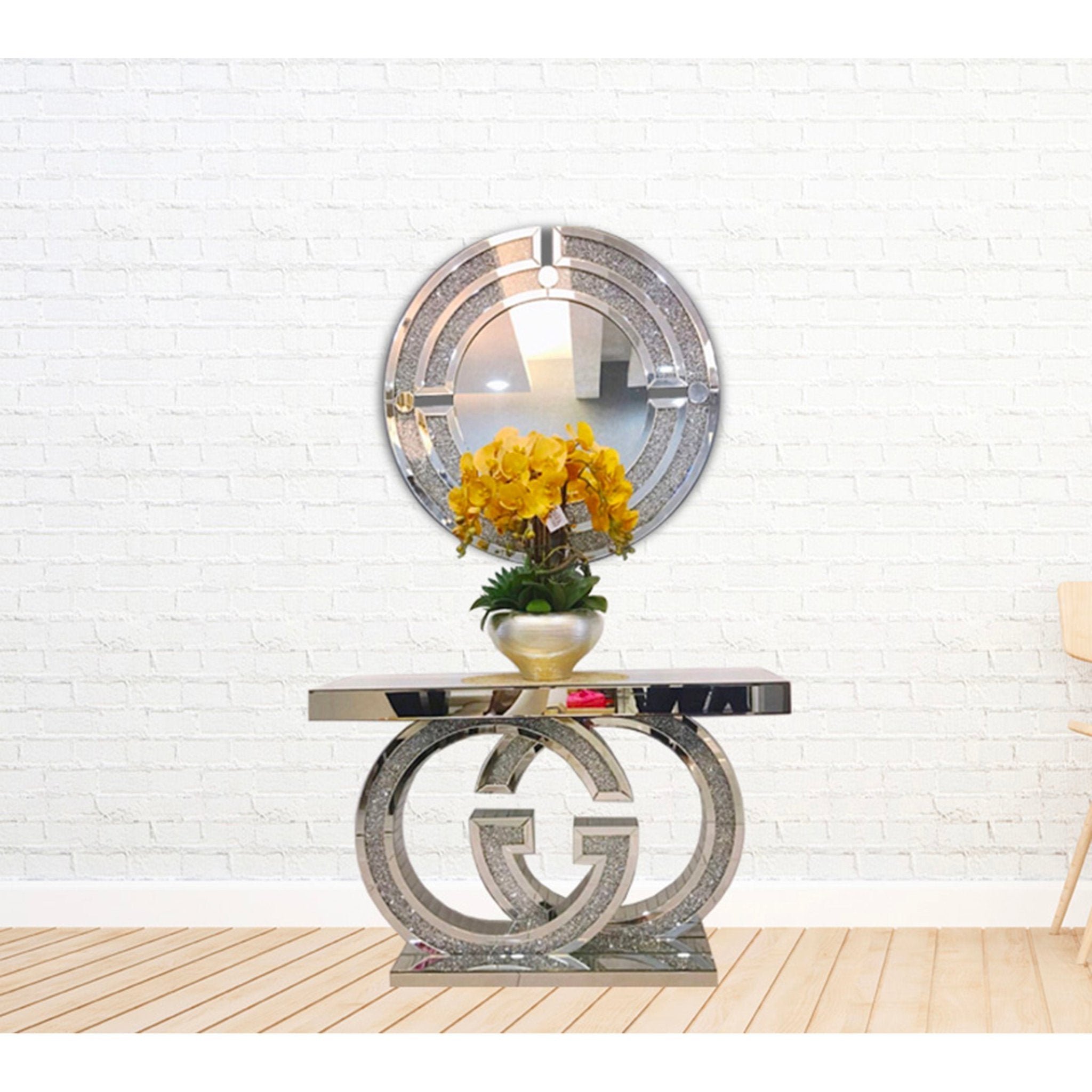 M1050 Wall Mirror Decorative Round Gold - Quality Rugs and Furniture