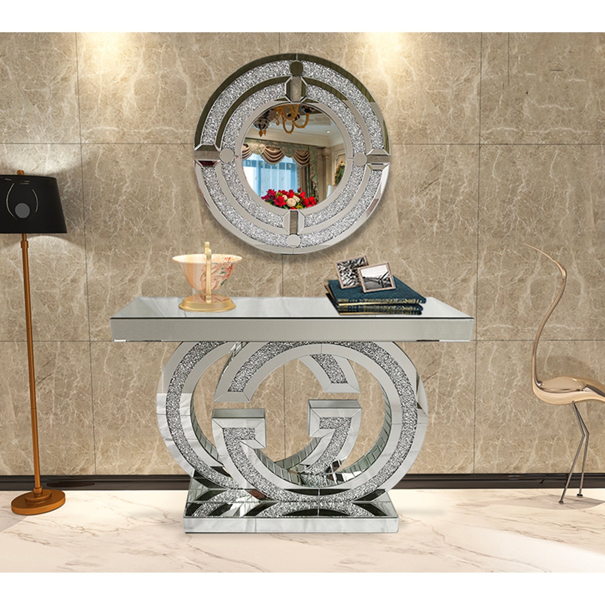 M1050 Wall Mirror Decorative Round Gold - Quality Rugs and Furniture