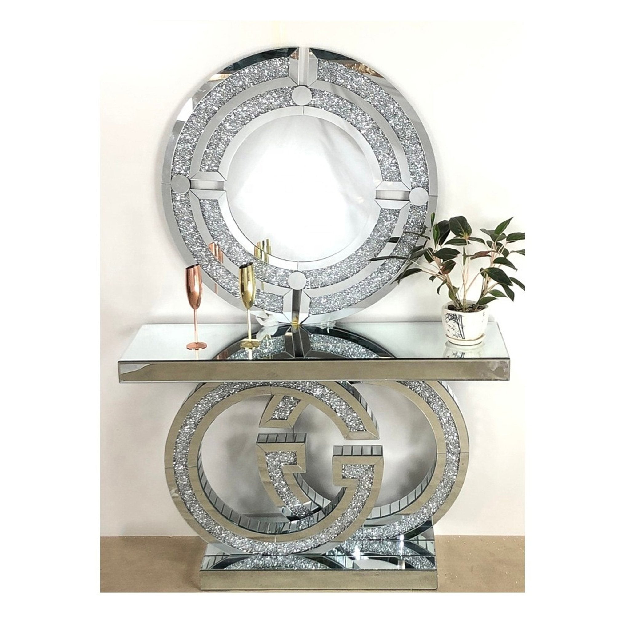 M1050 Wall Mirror Decorative Round Gold - Quality Rugs and Furniture