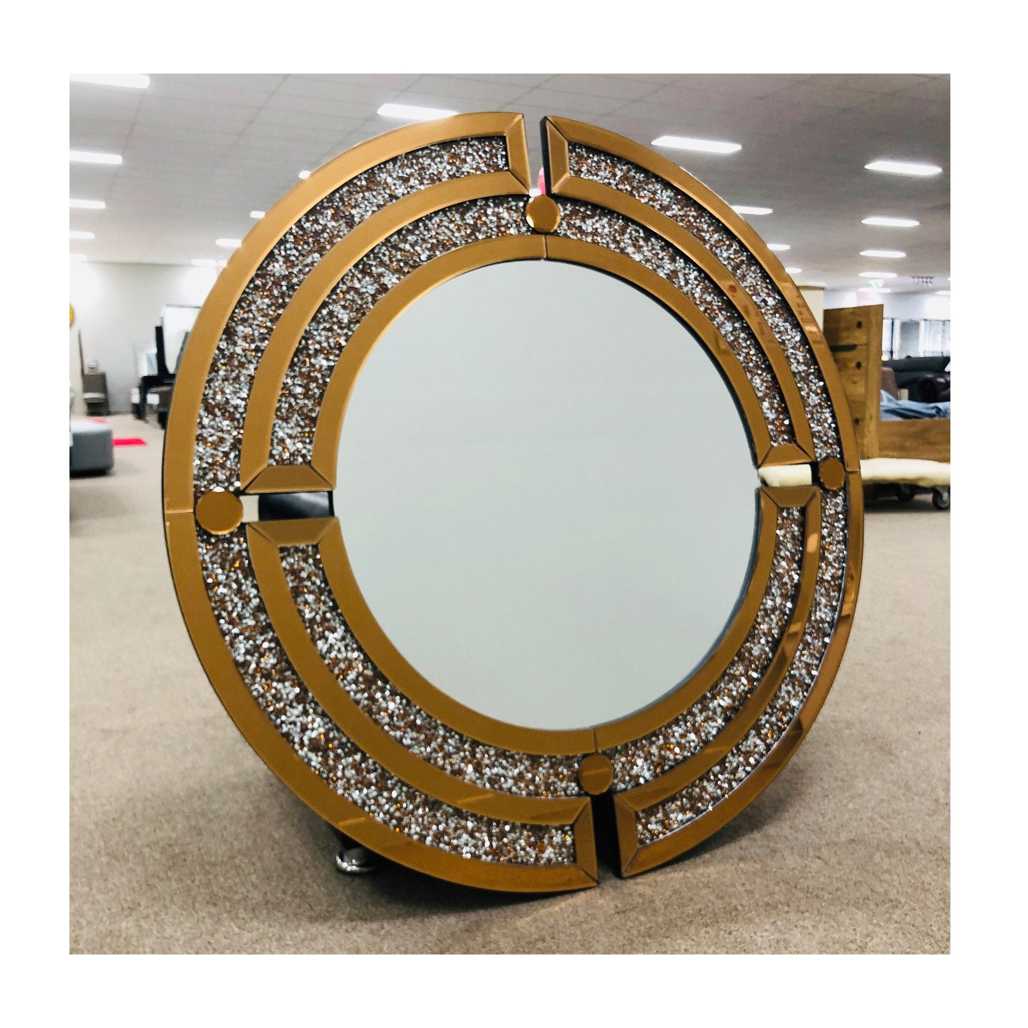 M1050 Wall Mirror Decorative Round Silver - Quality Rugs and Furniture
