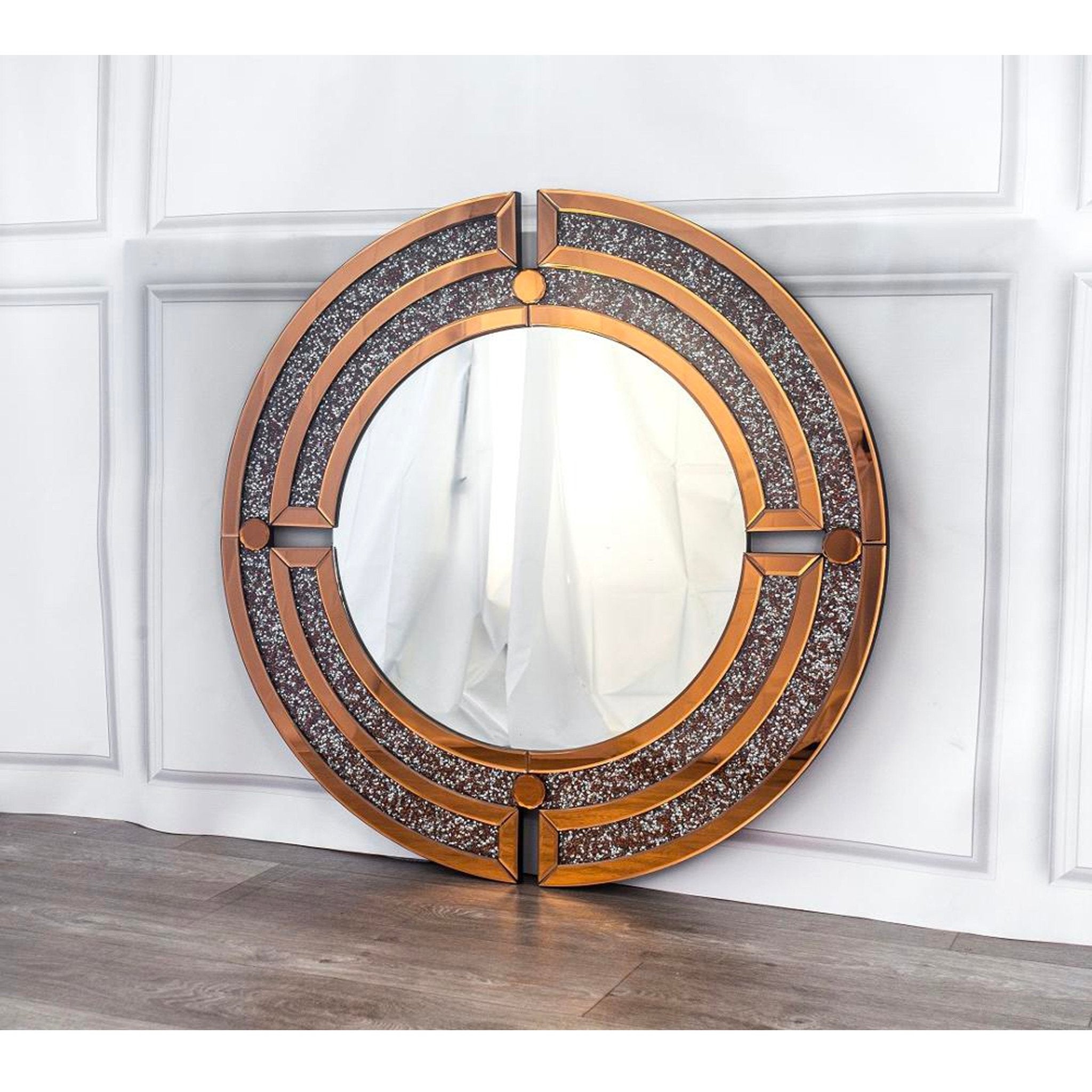 M1050 Wall Mirror Decorative Round Silver - Quality Rugs and Furniture