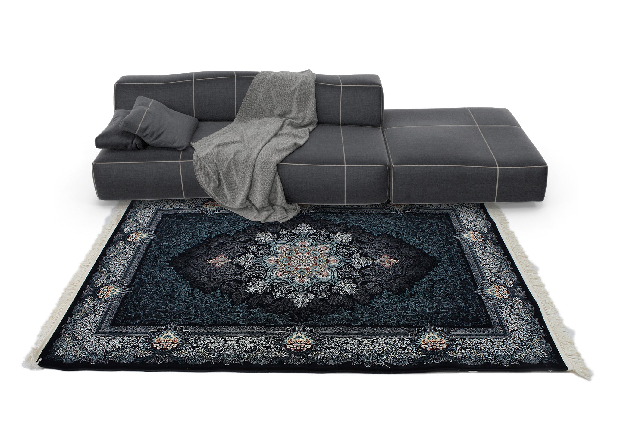 Mash 722598 Dark Blue Persian Traditional Rug - Quality Rugs and Furniture