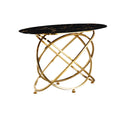 Mellisa Marble Top Stainless Steel Base Console Hallway Table Gold Black - Quality Rugs and Furniture