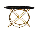 Mellisa Marble Top Stainless Steel Base Console Hallway Table Gold Black - Quality Rugs and Furniture