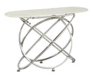 Mellisa Marble Top Stainless Steel Console Hallway Table Silver - Quality Rugs and Furniture