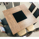 Merlot Dining Table Solid Oak Legs Tempered Glass Top - Quality Rugs and Furniture