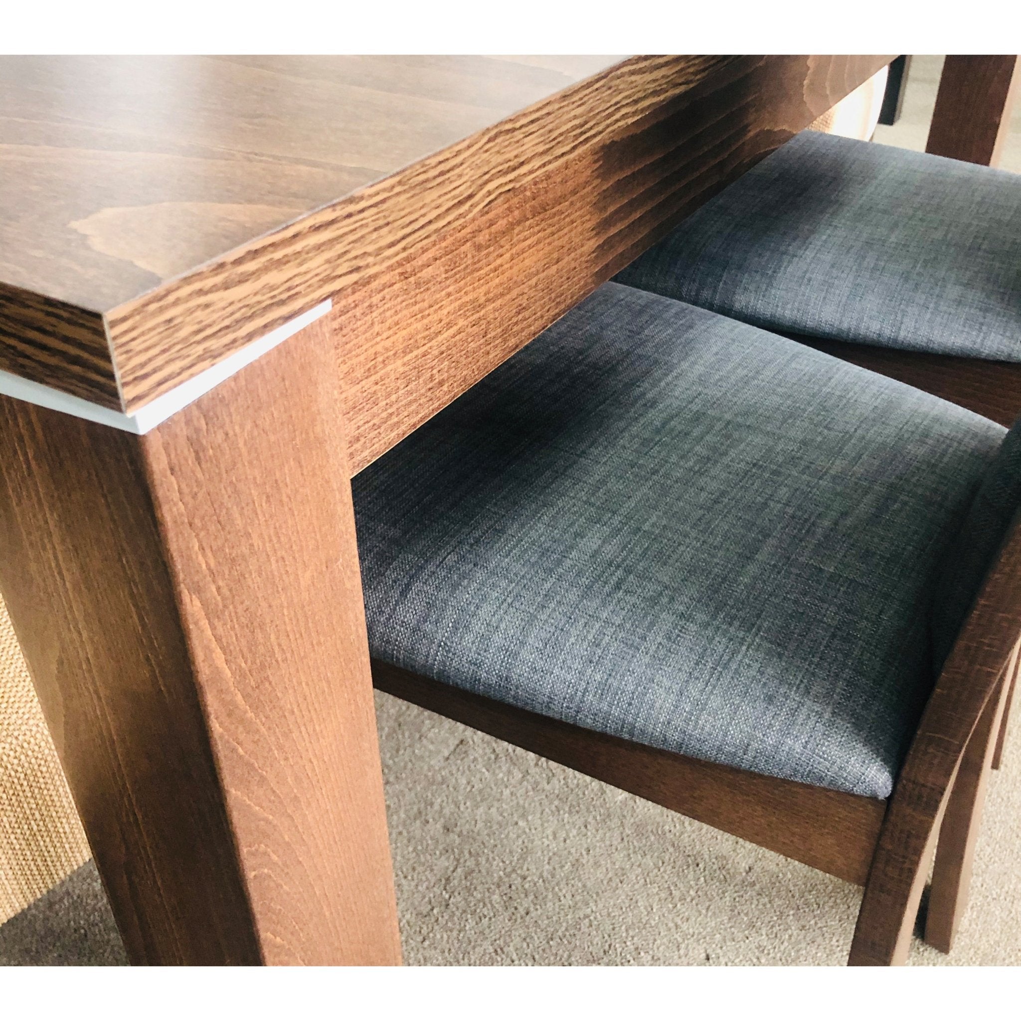 Merlot Dining Table Solid Oak Legs Tempered Glass Top - Quality Rugs and Furniture