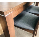 Merlot Dining Table Solid Oak Legs Tempered Glass Top - Quality Rugs and Furniture