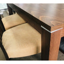 Merlot Dining Table Solid Oak Legs Tempered Glass Top - Quality Rugs and Furniture