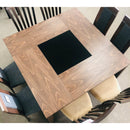 Merlot Dining Table Solid Oak Legs Tempered Glass Top - Quality Rugs and Furniture