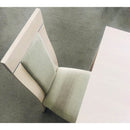 Milky White Dining Table Solid Oak Legs Tempered Glass Top - Quality Rugs and Furniture