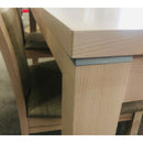 Milky White Dining Table Solid Oak Legs Tempered Glass Top - Quality Rugs and Furniture