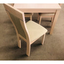 Milky White Dining Table Solid Oak Legs Tempered Glass Top - Quality Rugs and Furniture