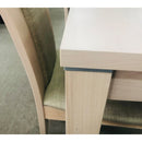 Milky White Dining Table Solid Oak Legs Tempered Glass Top - Quality Rugs and Furniture