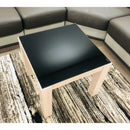 Milky White Side Table Wooden Base Tempered Glass Top - Quality Rugs and Furniture