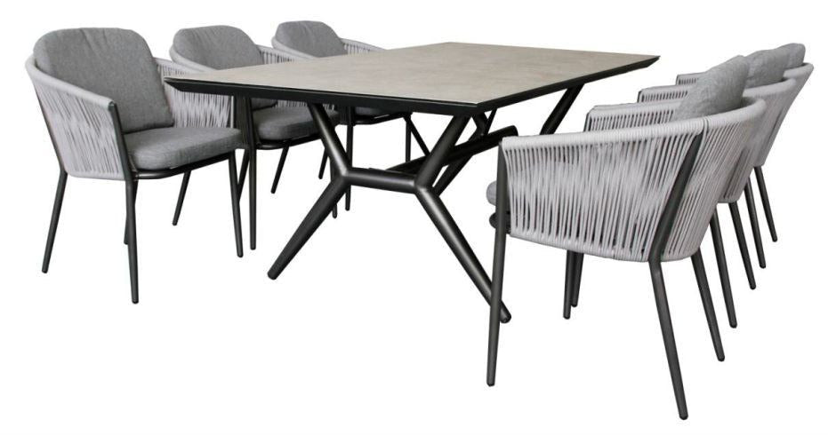 Mykonos 7Pce Modern Outdoor Dining Set W/ Ceramic Top - Quality Rugs and Furniture