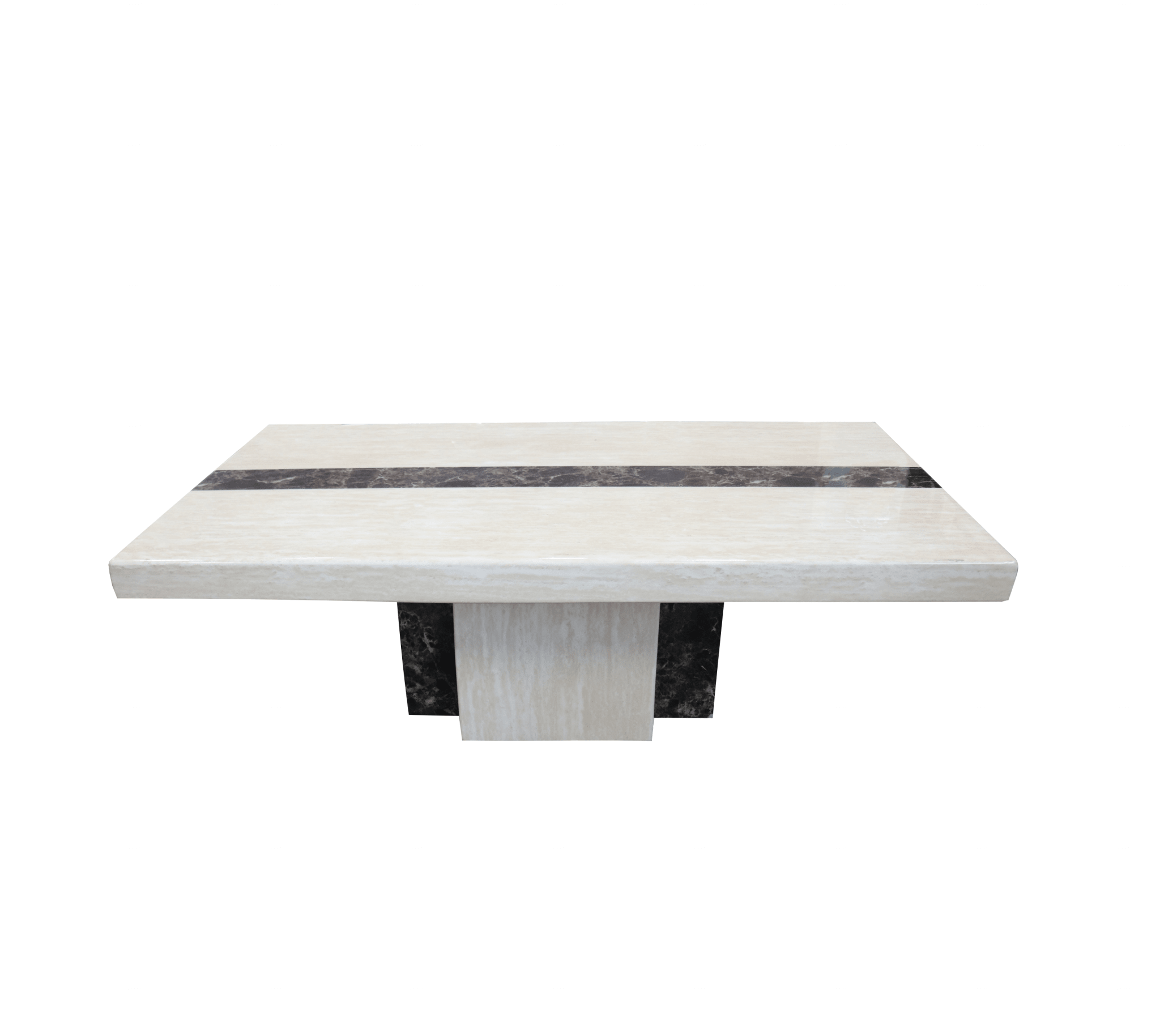 Newcastle Coffee Table Marble Top Marble Base Cream and Brown - Quality Rugs and Furniture