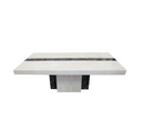 Newcastle Coffee Table Marble Top Marble Base Cream and Brown - Quality Rugs and Furniture