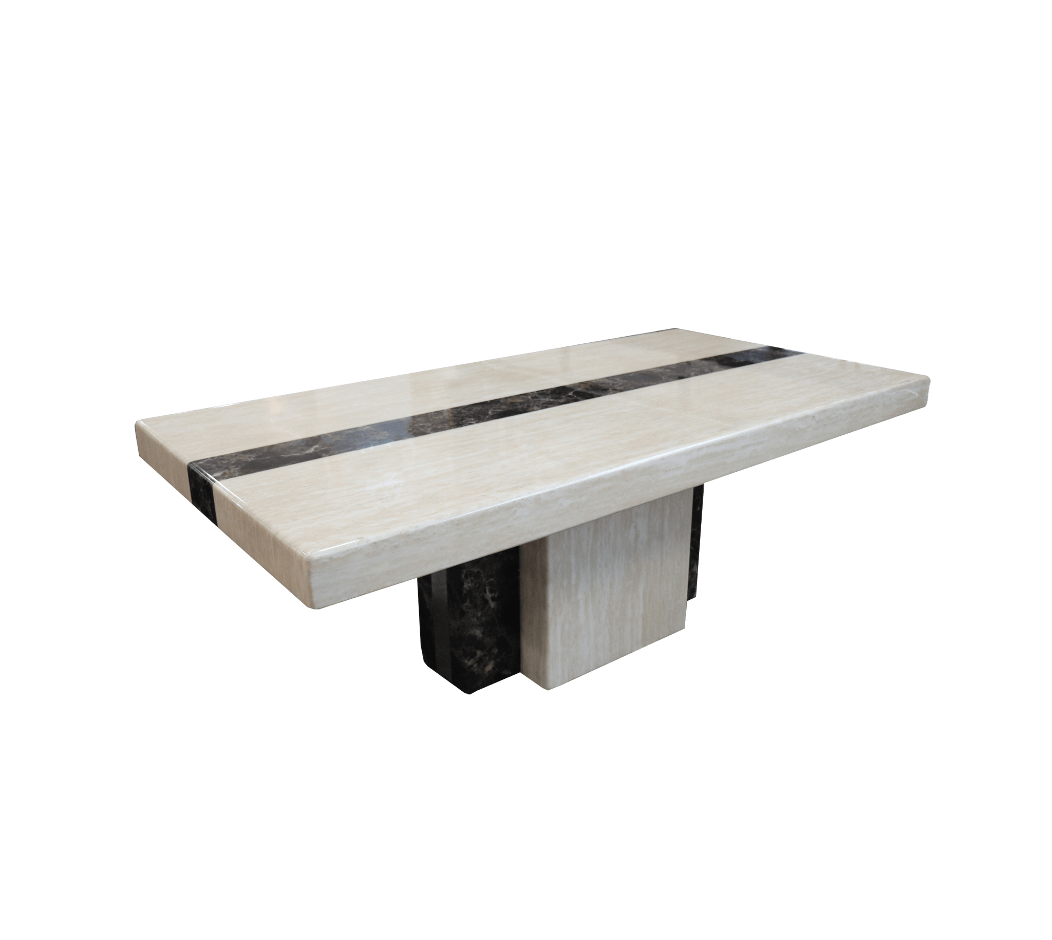 Newcastle Coffee Table Marble Top Marble Base Cream and Brown - Quality Rugs and Furniture