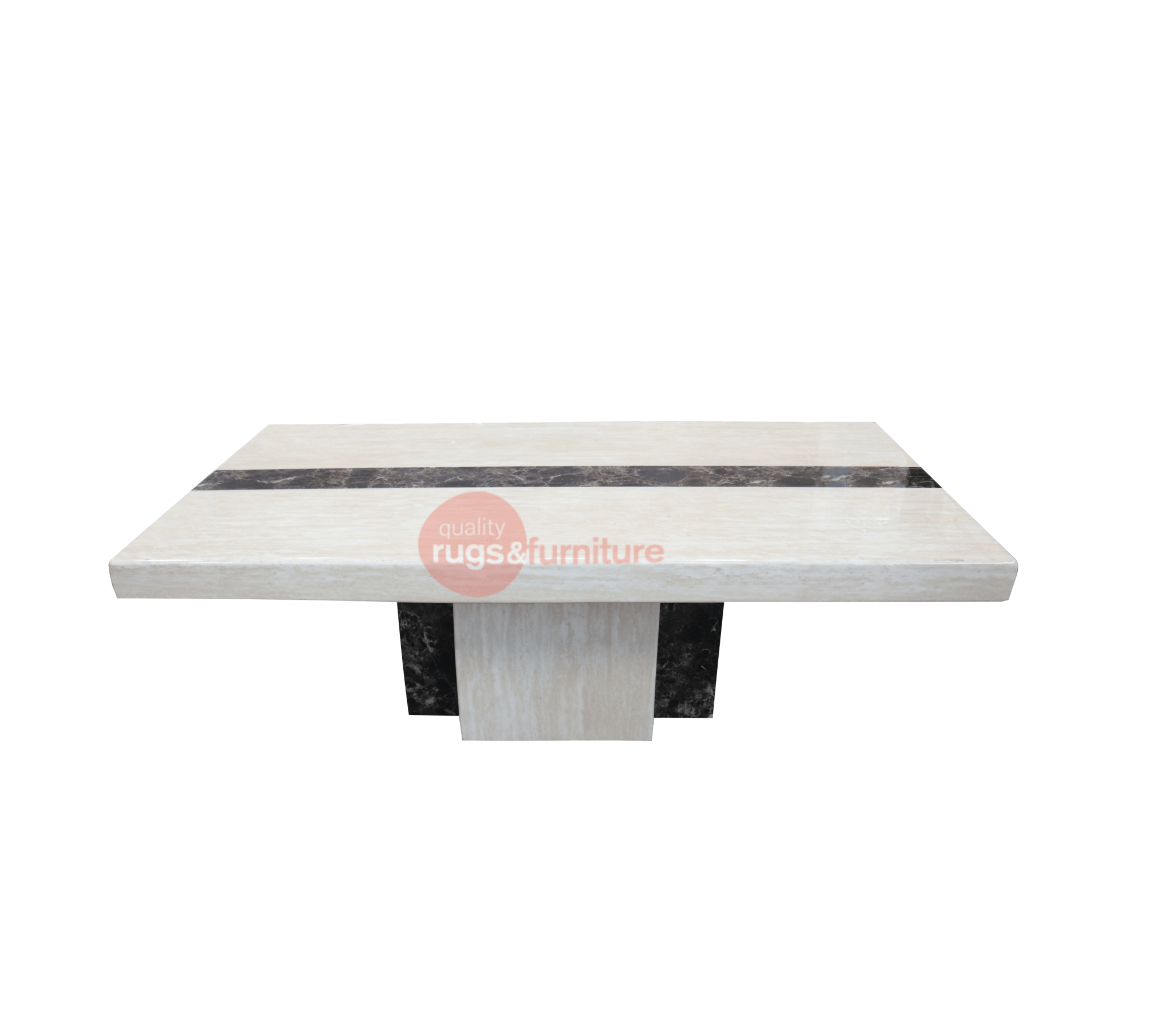 Newcastle Coffee Table Marble Top Marble Base Cream and Brown - Quality Rugs and Furniture