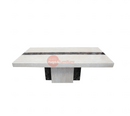 Newcastle Coffee Table Marble Top Marble Base Cream and Brown - Quality Rugs and Furniture