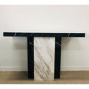 Newcastle Console Hallway Table Marble Base and Marble Top Black And White - Quality Rugs and Furniture