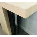 Newcastle Console Hallway Table Marble Top and Marble Base Cream Brown - Quality Rugs and Furniture