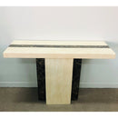 Newcastle Console Hallway Table Marble Top and Marble Base Cream Brown - Quality Rugs and Furniture