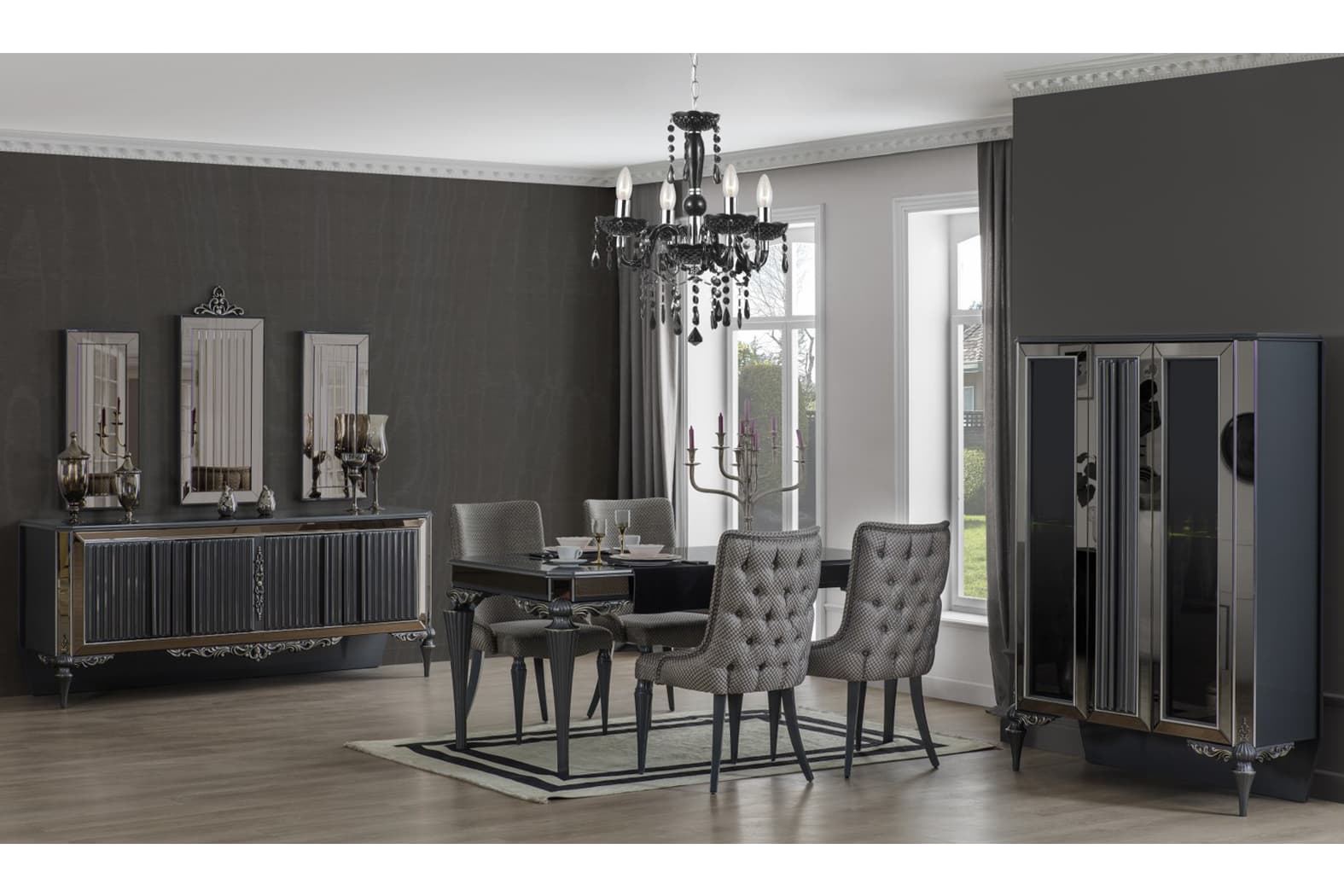Pirlanta Art Deco Dining Chair Modern Mid Century - Quality Rugs and Furniture