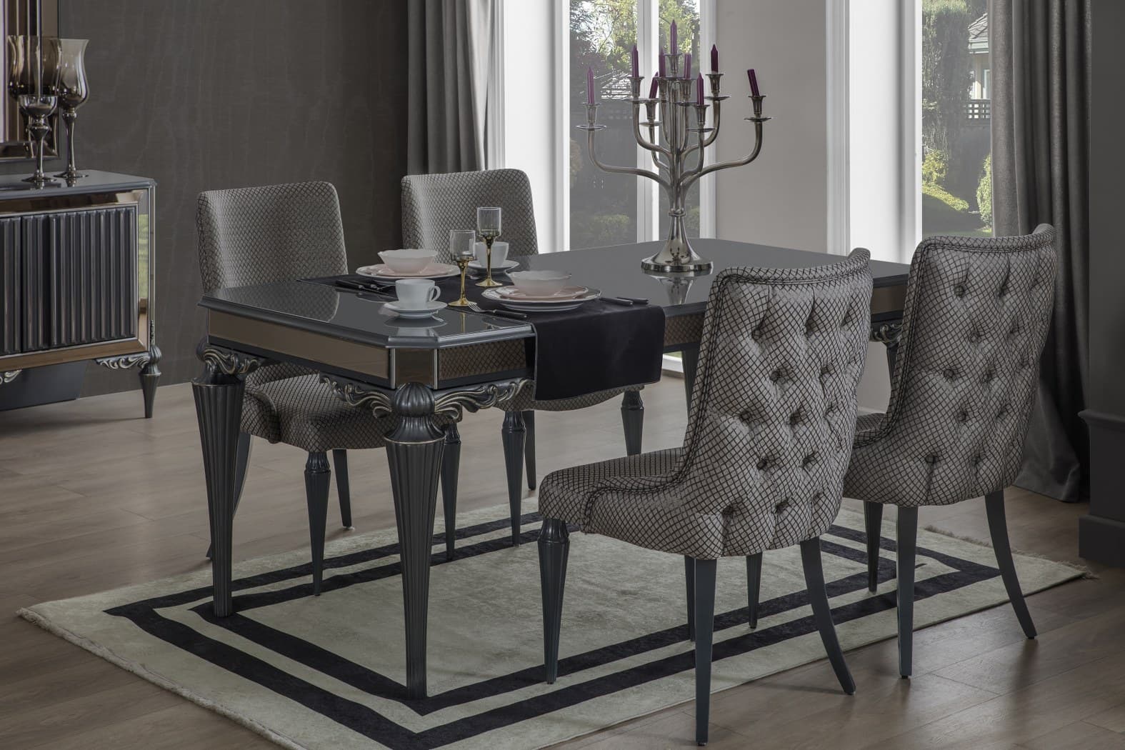 Pirlanta Art Deco Dining Chair Modern Mid Century - Quality Rugs and Furniture