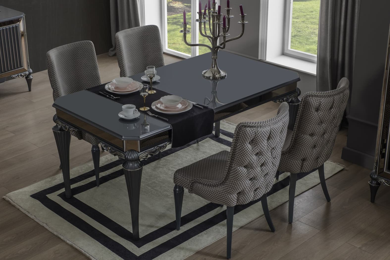 Pirlanta Art Deco Dining Chair Modern Mid Century - Quality Rugs and Furniture