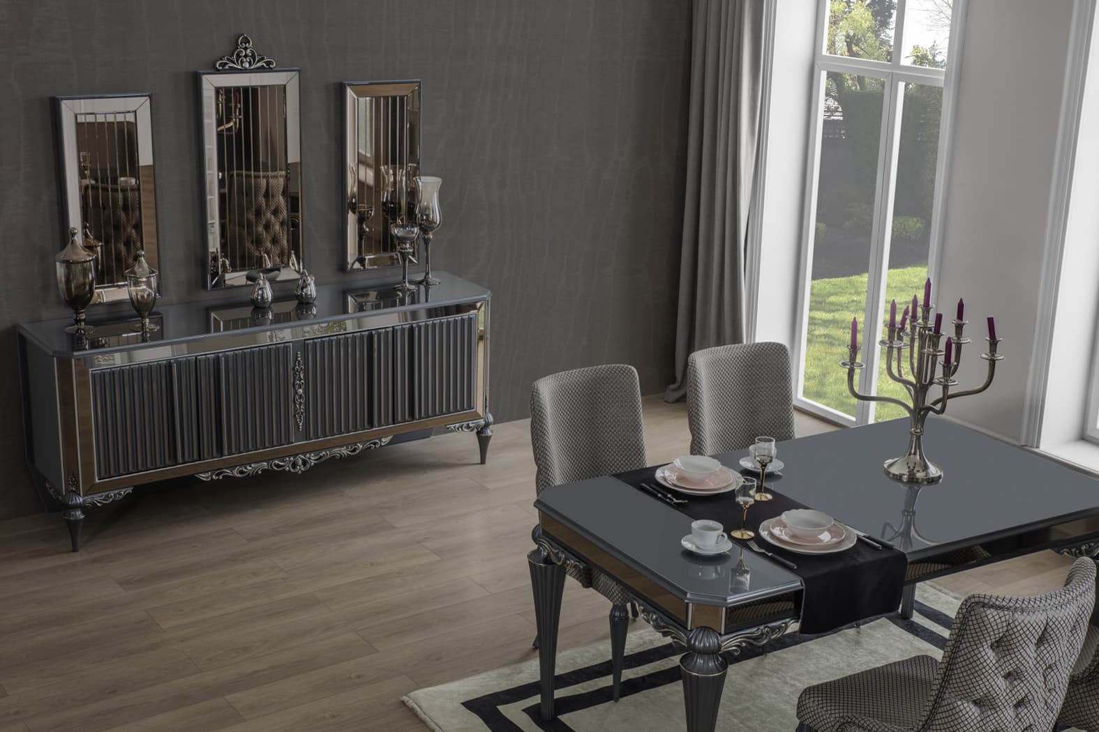 Pirlanta Art Deco Dining Table Modern Mid Century - Quality Rugs and Furniture