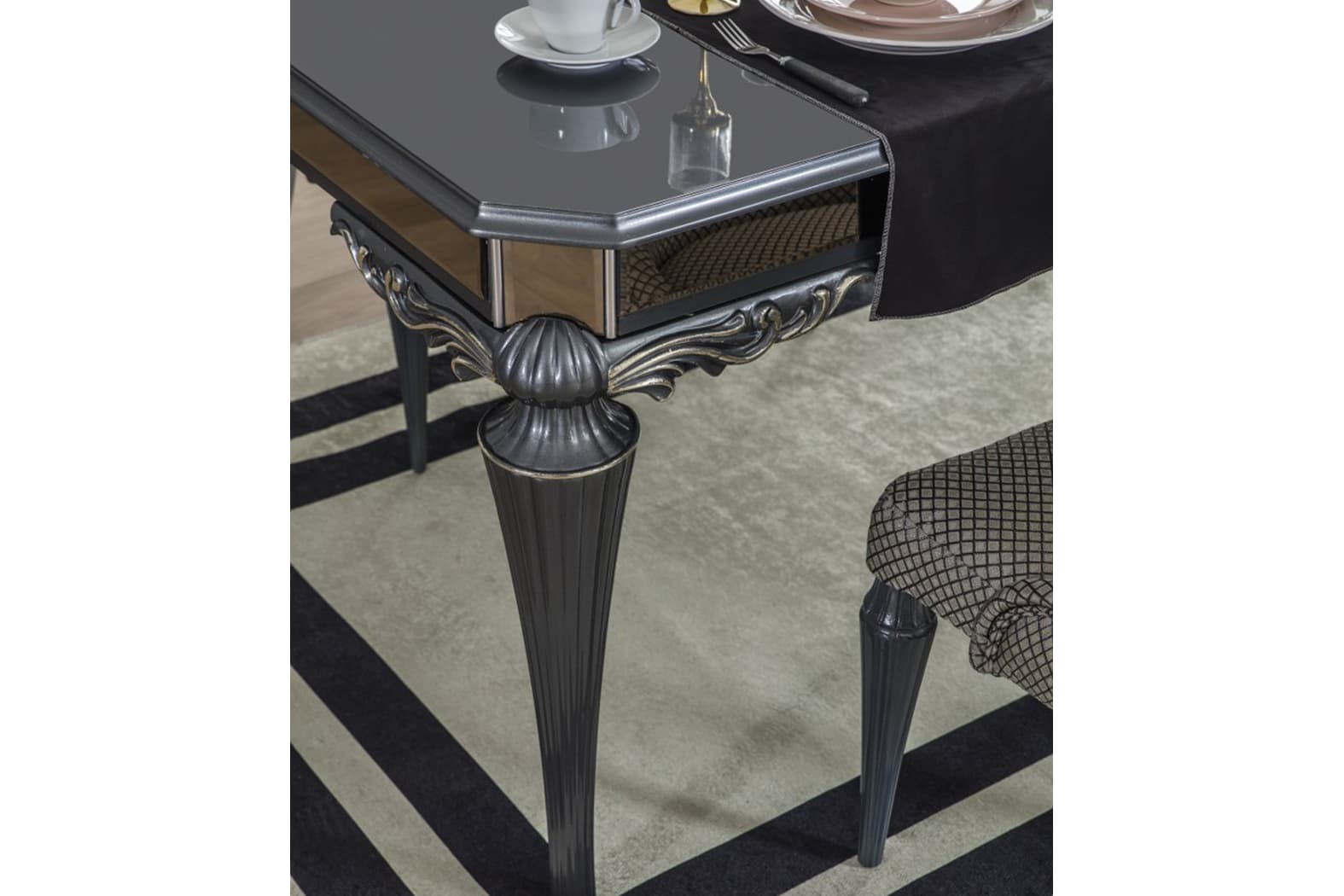 Pirlanta Art Deco Dining Table Modern Mid Century - Quality Rugs and Furniture